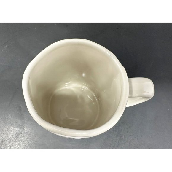 Early RAE DUNN Magenta Big M Stamp GULP Coffee Cup Mug LL Long Letter Font HTF - Picture 5 of 7